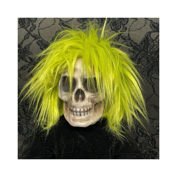 OOAK Creepy Odd 16” Skeleton Head Horror Spooky Scary Halloween Artist Art - Picture 1 of 10